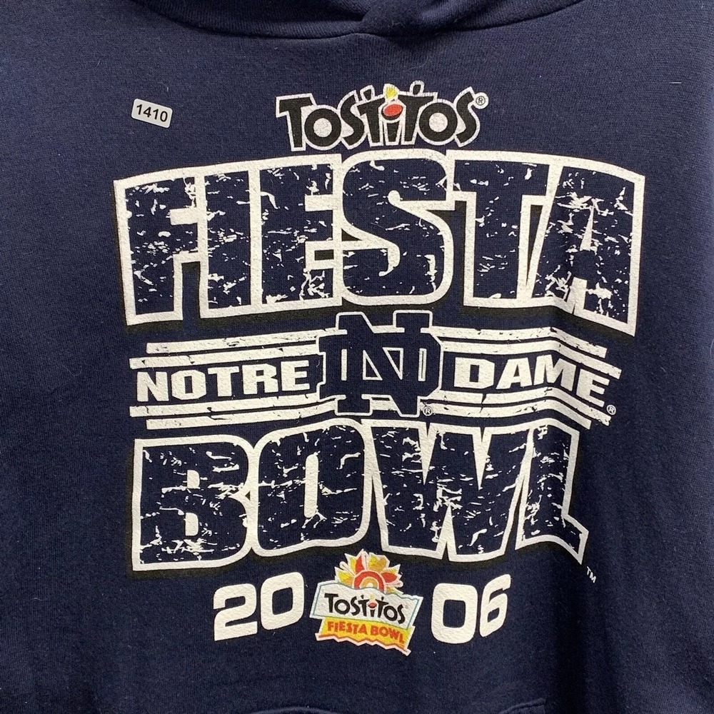 Notre Dame Hoodie Adult Large Blue Long Sleeve Fiesta Bowl Fighting Irish Mens